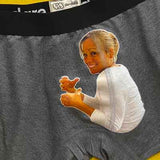do+dare undie co. - silhouette gray custom underwear personalized with a happy woman's face and hands on underwear - a gift for her husband