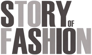 The 'STORY OF FASHION' logo in large, bold, sans-serif letters, alternating between dark gray and light gray on a white background.