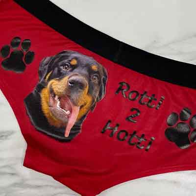 do+dare undie co. - spice red custom underwear personalized with a dog and paw prints
