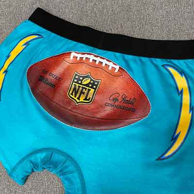 do+dare undie co. - ocean teal custom underwear personalized with an NFL football for the sports fans
