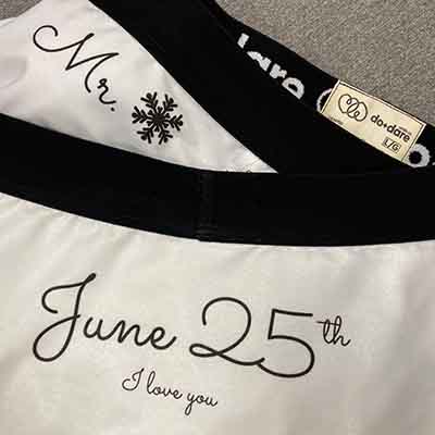do+dare undie co. - two pairs of fresh white custom underwear destined for the bride + groom on their wedding day personalized with the date of their wedding