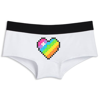 Pixel Rainbow Heart | Boyshort